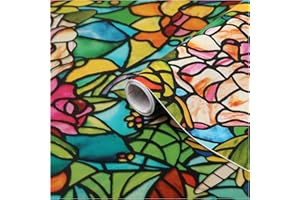 ‎D-C-FIX d-c-fix Winylowa naklejka na szybę Tulia samoprzylepna nieprzejrzysta półprzezroczysta ochrona prywatności dekoracja na ekran prysznicowy łazienka naklejka 45 cm x 2 m