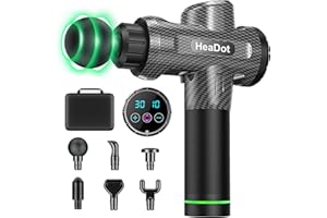 HeaDot Massagepistole Massage Gun, Elektrisches Massagegerät mit 6 fit gun und 30 Geschwindigkeiten für Nacken Schulter Tiefe.