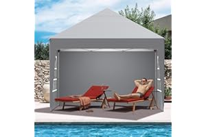 Kidsgigglz Gazebo Pieghevole, Gazebo 3x3m Pieghevole Impermeabile Gazebo Esterno Resistente Pop-Up Garden Pavilion con 4 Pareti Laterali, Anti-UV50+, Altezza Regolabile per Feste Campeggio, Grigio