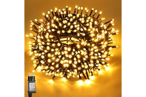 CHOIGN Guirlande Lumineuse Exterieure 23M/33M/55M, Étanche 200LED 8 Modes,Guirlande Lumineuse Sapin de Noel avec Prise,pour Intérieur Extérieur Fête Chambre Mariage Balcon Mur Noel [Blanc Chaud]