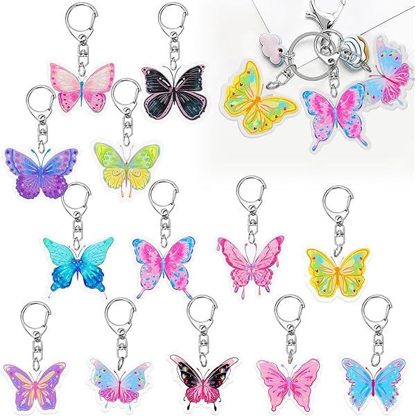 Sleutelhanger | Fluffy Vlinder | Sleutelhangers en Tassenhangers | - de Teckel Webshop