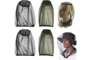 BASTOUR 4 Pcs Mosquitera de Cabeza, Mosquito Head Net, Anti Mosquito Hat, Cubierta de Malla para la Cabeza, Máscara de Mosquito, Máscara Cara Antimosquitos Bee Bug Insectos Gorro, Exterior Camping Pesca