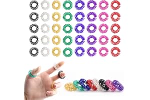WEPAI 40 Pièces Bague de Massage Des Doigts, 8 Couleurs Bague de Massage, Anneaux de Massage des Doigts, Bague Accupressure pour Améliorer La Circulation Sanguine et Soulager Les Douleurs Articulaires
