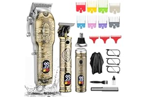 Bestauty Maszynka do strzyżenia, Profesjonalna maszynka do strzyżenia włosów 4 w 1, Trymer do długich włosów, Precyzja, Trymer do włosów w nosie, Trymer do brody męskiej, Prezent dla mężczyzn, Brązowy