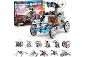 VEPOWER Energia Solare Robot, 12 in 1 Giocattoli Educativi, STEM Construcktion Set, Kit Esperimenti di Assemblaggio Fai da Te per Ragazzi, Regalo di 8-13 Anni(190 pezzi)