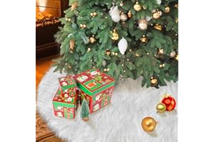FFTANXS 120 cm Tapete Árbol Navidad, Blanco Falda del árbol navidad, Alfombra arbol de navidad, Decoración de Navidad Felpa Arboles de Navidad Tree Skirt, Base del árbol de navidad decoración Christmas Fiesta