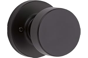 Kwikset 97880-938 Pismo Door Knob, Matte Black, Round Rose