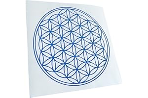 ‎KIWISTAR Kiwistar - Autoaufkleber - Blau - 10x10cm Blume des Lebens Baum Aufkleber für Auto, Laptop, Fahrrad, LKW, Motorrad mehrfarbig JDM Decal Racing