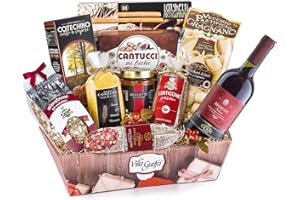 Villa Guelfa Cesto Natalizio ''Il Gastronomico'', Specialità Gastronomiche Gourmet in Confezione Regalo A Vassoio per Natale
