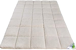 ‎FRANKNATUR franknatur - Unterbett Lammflor mit Merino Schurwolle Matratzen-Auflage 180x200