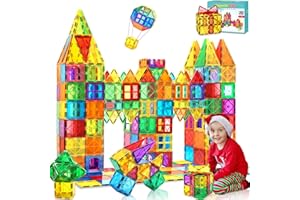 Kaysaitoy Magnetic Tiles Building Blocks,100pcs Magnetic Blocks for Kids,Magnet Tiles Construction 3D Kit Educational STEM Magnet Toys for 3 4 5 6 7 8 Year Old Boys Girls Christmas Birthday Gifts