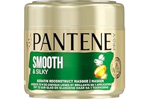 HEAD & SHOULDERS Pantene pro-v, masque cheveux lisse & soyeux, à la kératine, pour cheveux frisés et ternes, contrôle les frisottis et rend les cheveux soyeux, format 300 ml