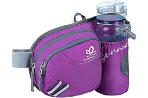 Waterfly Sac Banane Homme et Femme Sacoche Banane de Sport Ceinture de Course avec Porte Bouteille