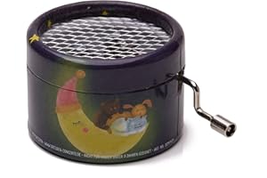 KURBELWERK Spieluhr mit dem beliebten Abendlied DER MOND IST AUFGRGANGEN, Mini-Drehorgel, Spieldose, Musik Box schönes Geschenk mit sichtbarer Walze und abgedruckter Liedstrophe