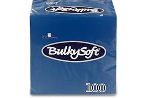 Bulky Soft Bs-32630 Tovaglioli Piegati 1/4, 2 Strati, Blu, 24X24 cm, 100 Pezzi
