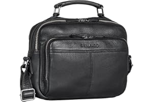 STILORD 'Kuno' Sac à bandoulière Homme Cuir Petit Sac caméra Homme Sac Business Vintage Messenger Bag Cuir véritable Sac à bandoulière, Couleur:Noir