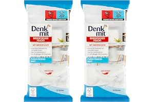 GENERISCH Denkmit Feuchte Bodentücher Limette & Basilikum oder Purer Frische-Duft 30 Stück (2 x 15 Bodentücher) mit Mikrofaser (Purer Frische-Duft)