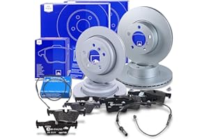 HEGEHOF ATE Bremsenset inkl. Bremsscheiben vorne Ø 312 mm belüftet + hinten Ø 300 mm belüftet und Bremsbeläge vorne + hinten und Verschleißkontakt Kompatibel mit BMW 3er, 4er