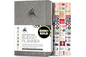 Clever Fox Budget Planner - Cahier de suivi des dépenses. Journal de budgétisation mensuel, planificateur financier et livre de comptes pour prendre le contrôle de votre argent. Non daté (Gris, A5)