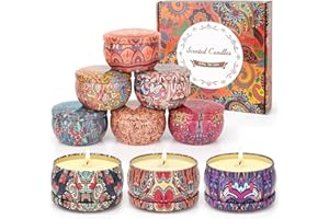 LDUMODUW Lot de 9 Bougies Parfumées En Cire de Soja 100% - Cadeau Original pour Femme, Maman - Idée pour Noël, Anniversaire - Aromathérapie pour Bain, Yoga
