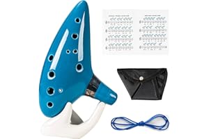 Mulucky Ocarina 12 Tones Alto C con espositore per libri di canzoni - Blu