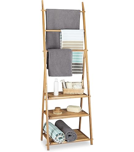 Scaffale Bagno In Bambù 5 Ripiani - H121xL33xP28 Cm, Beige, Per Cucina O Corridoio - Foto 9