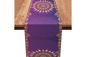 XINVERY Diwali Table Runner,Happy Diwali Table Decoration India Deepawali Festival Table Runner Diwali Decor for India Festival Party Kitchen Dining Home Decor 13x72 Inch
