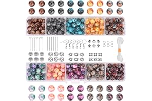 Latawon 8mm Crystal Bracelet Bead Making Kit,DIY Crystal Beads for Jewelry Making Kit,Stone Beads Kit and Natural Beads for Earring Necklace Making