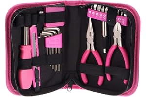 SIXTOL HOME PINK 26 Werkzeugset in einer Tasche | Für den Heimgebrauch | praktischen Werkzeug-Tasche | hochwertig | ideal für den Haushalt o. die Garage | Rosa, Schwarz