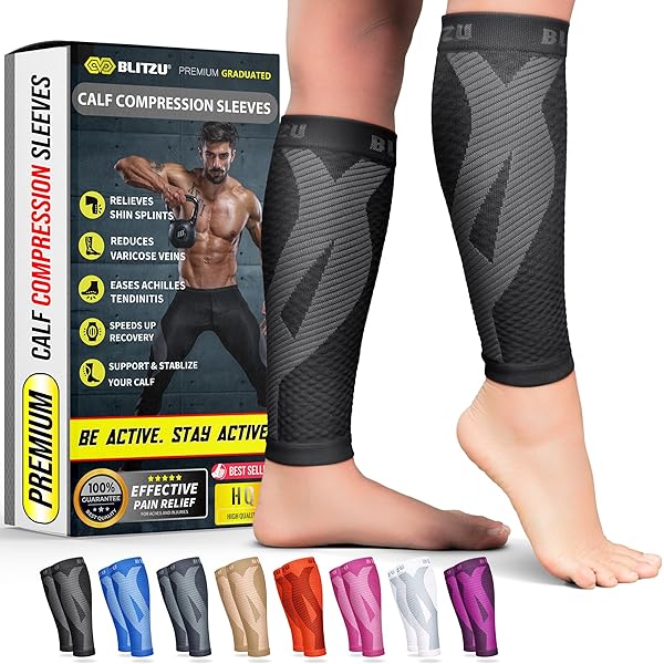 Presadee 8-15 MmHg Mild Compression Calf Sleeves - For Leg Fatigue & Circulation, Black, 2XL (Extra Wide Calf)