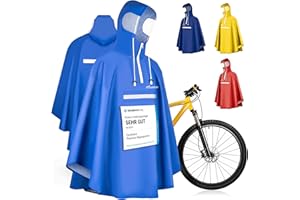 CYCLEHERO Waterproof Bicycle Rain Poncho, Rain Cape with Reflectors and Viewing Window for Cycling, Bicycle Rain Clothing for Women, Men