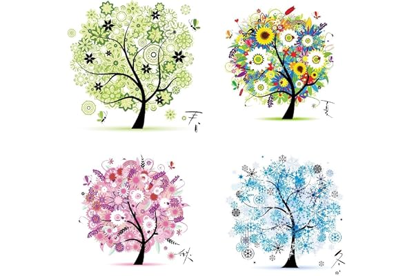 Proumhang Labellevie 4 Pcs DIY Kit Broderie Point De Croix 45cm x 45cm: Arbre de vie