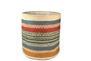 MOHIL DECOR Sturdy Jute Planter Basket Modern Woven Basket for 8" Flower Pot Floor Indoor Planters, 10” x 10” Storage Organizer Basket Home Decor Boho Chic Storage Earth-Friendly Planter (10x10 Inches, Multi)