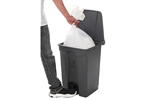 COSTELLO Curvaso HQ PREMIUM GREY 45L PEDAL STEP ON WASTE DISPOSAL BIN COMMERCIAL PRODUCTS MEDICAL KITCHEN PLASTIC PROFESSIONAL RECYCLE RECYCLING FOOD CLINICAL MULTI PURPOSE INDOOR OUTDOOR