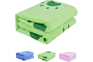 Legendog Handtuch Hund, Großer Weich Hundehandtuch Hunde Bademantel Microfiber Schnelltrocknend Warm Haustierhandtuch Große Hunde Zubehör Sachen für Hunde Welpen Katzen 140 * 70 cm Grün
