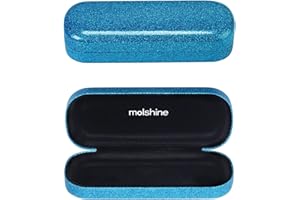 molshine Estuche para anteojos de carcasa dura brillante, estuche para anteojos brillante y brillante portátil para hombres, mujeres, niñas, viajes, estudio, trabajo