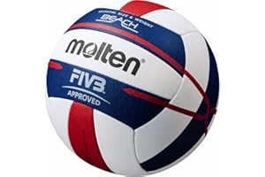 Molten Balón de Voleibol de Playa Elite Aprobado por la FIVB, Rojo/Blanco/Azul