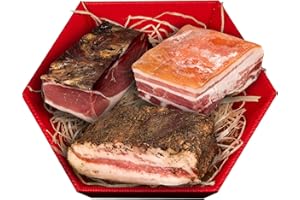WURSTBARON® Speck Paket mit südtiroler Speck, Guanciale und Pancetta, Geschenk Kistl mit 3 italienischen Spezialitäten, Präsentkorb mit Schmankerl aus Südtirol