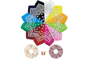 Kotashion Paisley Bandanas for Women Men of Head Scarf Neck Wear Headband as Gifts, Multi-use Bandanas with Paisley Hair Ties
