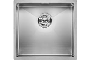 Kitchen Sink Mizzo Linea 45-40 | 1.2mm Stainless Steel Single Bowl with Satin Finish | Rounded Corners Basin (Radius 10mm) | 50cm Cabinet | Undermount Flushmount or Topmount Installation