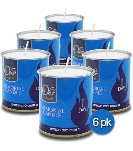 EMERGENCY BEESWAX CANDLE, Memorial, Yizkor, Yahrtzeit, Ner Neshomah, Yom Kippur
