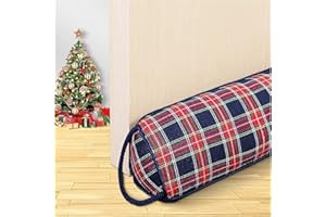 WOCHITV Schwerer Türzugstopper, 91 CM Zugluftstopper für Fenster Dreieck unter der Tür Zugluftstopper Geräuschblocker für Tür unten Luftdichtung Isolierung und Schallschutz, Mittleres Blau Raster