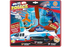 Paul Günther 1684 - Helikopter Police Copter, hélicoptère de police avec poignée de démarrage rapide Powerzug, prêt à décoller, diamètre du rotor env. 27 cm