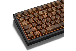 COSTOM Womier PBT-Tastenkappen, benutzerdefinierte Tastaturkappen, 60, 65, 75, 100 Prozent, glänzendes Kirschprofil-Tastaturtasten, Doubleshot Side Print Dye Sub-Tastenkappen-Set (Walnuss)