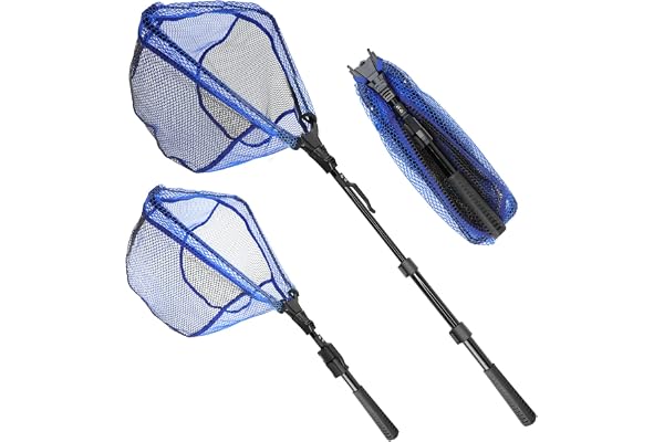 Épuisette télescopique pour pêche à la carpe et à la truite - Pliable - Triangulaire