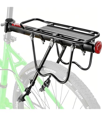 H022B - Fahrrad Gepäckträger Sattel/Rahmen Montage Flankenschutz Reflektor Einstellbare Fahrradrücksitz