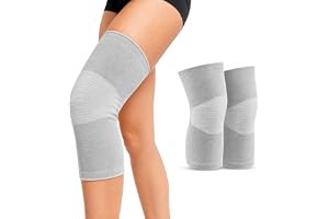 Sdhgerh 2 stycken bambu knäbandage för kvinnor män bambu kompressionsbandage artros knästöd bandage andas elastiska knäärmar