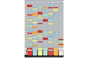 ‎FRANKEN FRANKEN T-Kartentafel 7-Tage Wochenplaner, 47,4 x 78 cm, 7 Träger + 1 Index, 35 Schlitze, PV-SET3