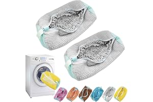 GOZYLA 2 Schuhwaschbeutel Waschmaschine Schuhbeutel Wäschesack Waschbeutel Schuhe Sneaker Multi Schutz Wäschenetz Selbstreinigende Schuhe Dicker Wäschesack Erhöhte Reibung(Gray)