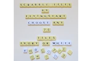 Flyingstart Pick and Mix White Letter tiles fits Scrabble game - Choose your own Letters (Pack of 75)